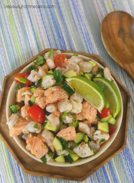 Low Carb Shrimp And Salmon Ceviche Step Away From The Carbs