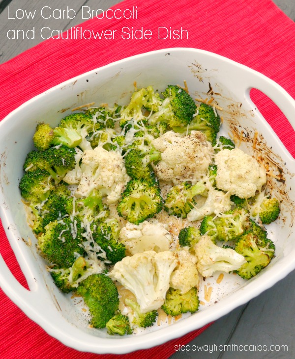 Low Carb Broccoli and Cauliflower Side Dish - roasted to perfection with Parmesan!