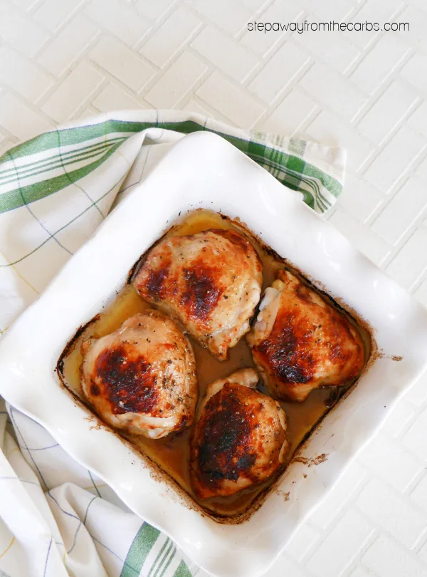 Baked Balsamic Chicken Thighs - a low carb and keto friendly recipe