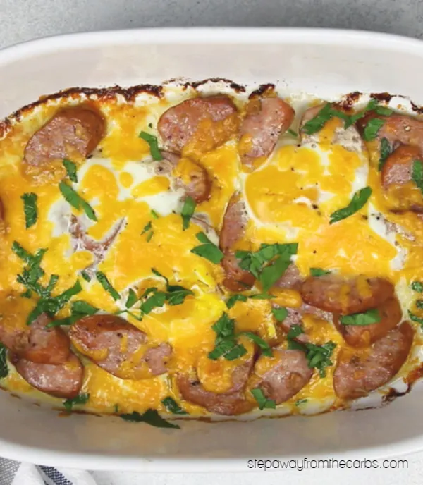 Low Carb Egg and Sausage Bake - a filling meal for any time of the day!