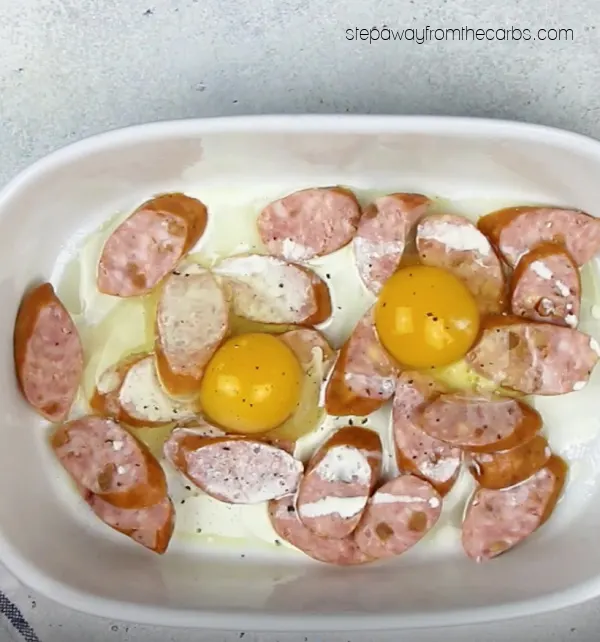 Low Carb Egg and Sausage Bake - a filling meal for any time of the day!