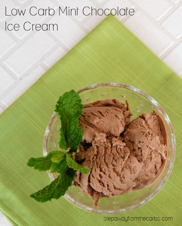Low Carb Mint Chocolate Ice Cream - a soft scoop recipe that is sugar free, LCHF, and keto friendly