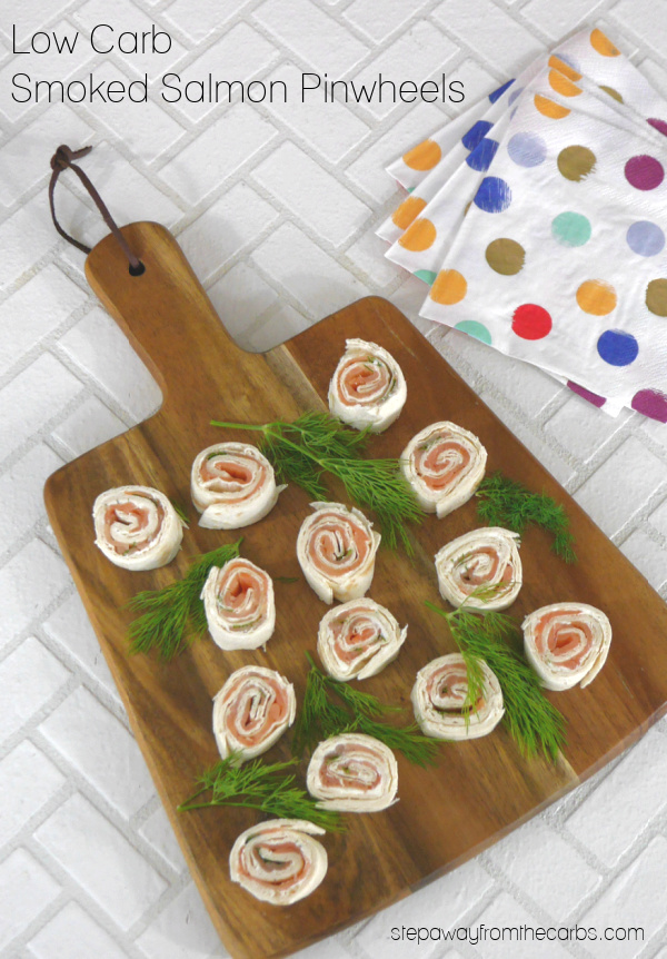 Low Carb Smoked Salmon Pinwheels - easy keto-friendly appetizer!