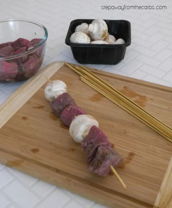 Red Wine Marinated Beef Skewers - great for low carb and keto grilling!