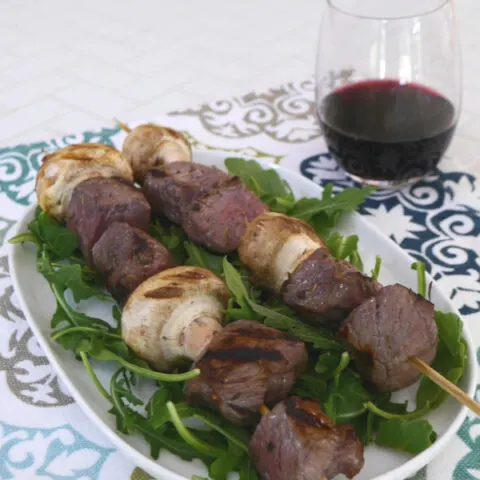 Red Wine Marinated Beef Skewers