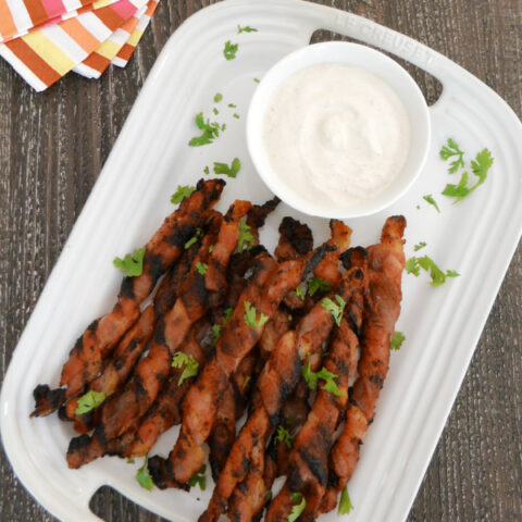 Chipotle Bacon Twists with Sour Cream Dip