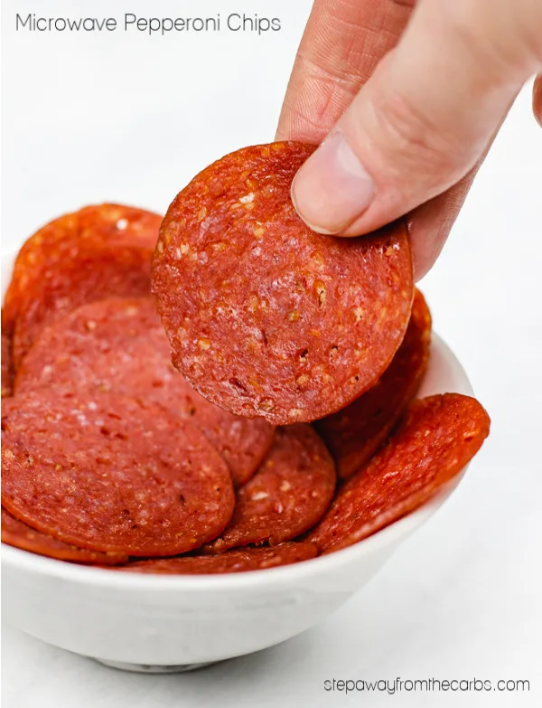 Microwave Pepperoni Chips - low carb snacking