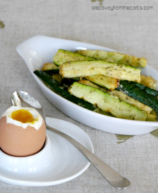 Soft Boiled Egg and Roasted Zucchini Fries 