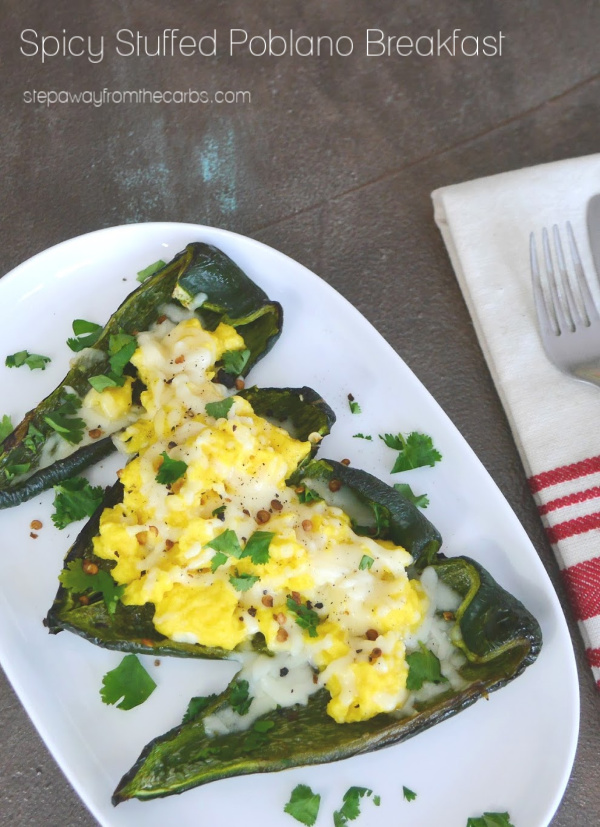 Spicy Stuffed Poblano Breakfast - a low carb, keto, and gluten free recipe with a kick!