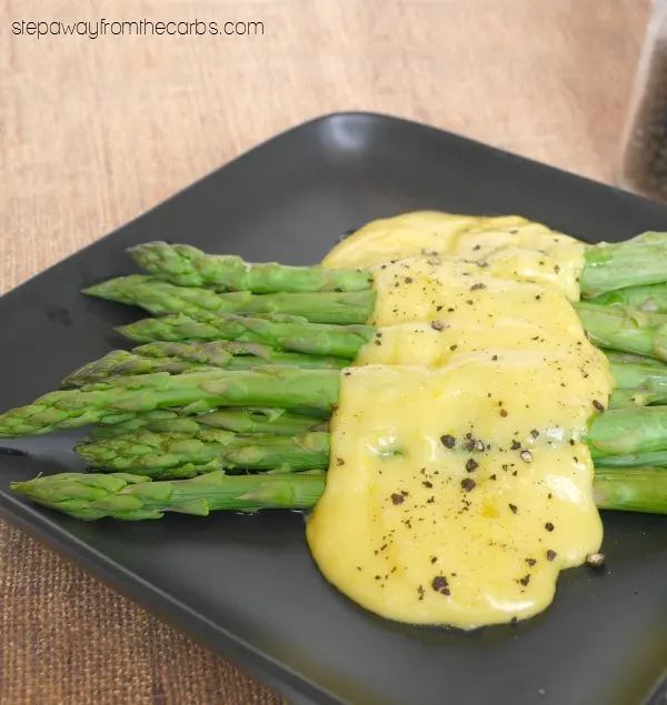 Asparagus with Hollandaise Sauce - low carb appetizer or lunch recipe