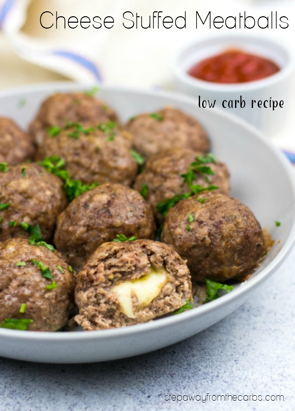 Cheese Stuffed Meatballs - a delicious low carb, keto, LCHF, and gluten free recipe with video tutorial