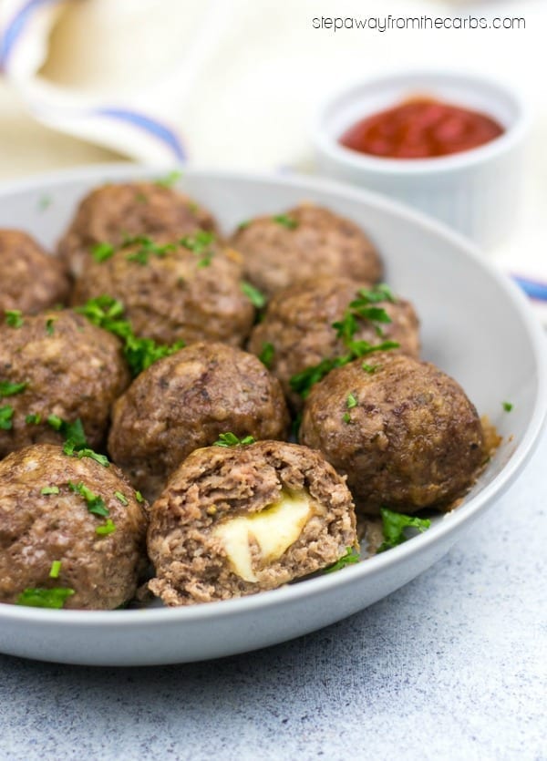 Cheese Stuffed Meatballs - a delicious low carb, keto, LCHF, and gluten free recipe