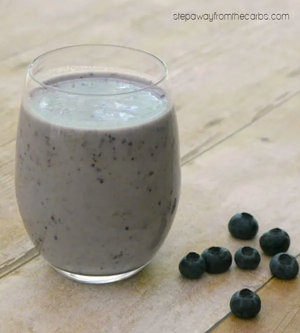 Blueberry Protein Power Smoothie - low carb recipe for a snack or breakfast!