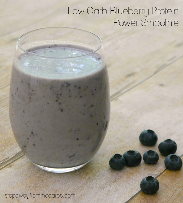 Blueberry Protein Power Smoothie - low carb recipe for a snack or breakfast! With VIDEO tutorial!