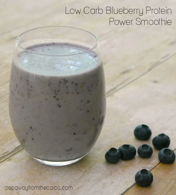 Blueberry Protein Power Smoothie - low carb and sugar free recipe