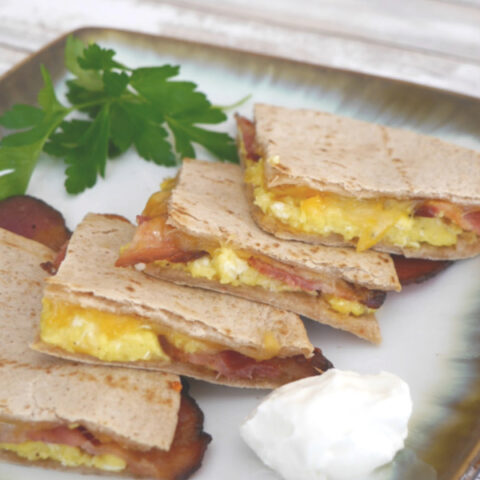 Low Carb Egg and Bacon Quesadilla