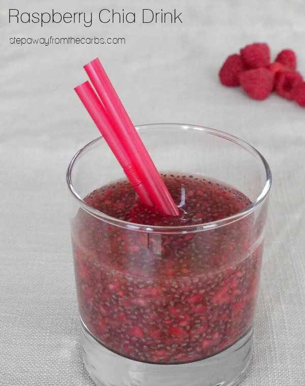 Raspberry Chia Drink - a refreshing low carb drink that is high in fiber