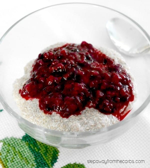 Low Carb Blackberry Chia Pudding - sugar free breakfast or dessert recipe
