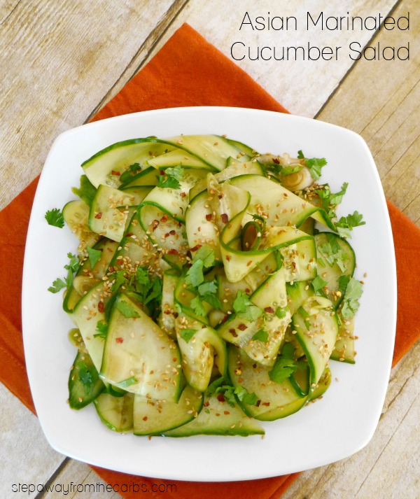 Asian Marinated Cucumber Salad - a low carb side dish full of amazing flavors!