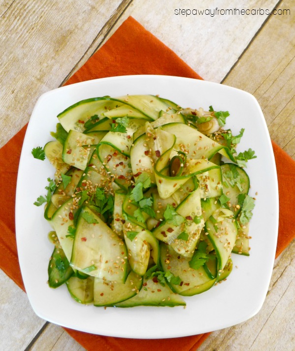 Asian Marinated Cucumber Salad - a low carb side dish full of amazing flavors!
