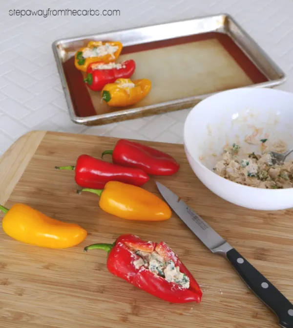 Chicken Stuffed Mini Peppers - a low carb and keto appetizer or party food recipe