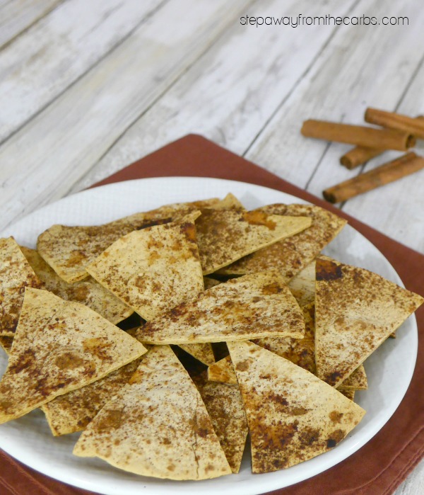 Low Carb Cinnamon Chips - great for snacking or a delicious dessert! Keto and sugar free recipe. 