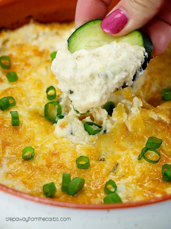 Low Carb Hot Crab Dip - rich, creamy and indulgent! LCHF and keto recipe with video tutorial.