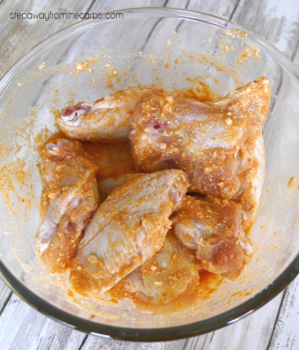 Red Thai Curry Chicken Wings - a low carb, keto, and dairy free recipe