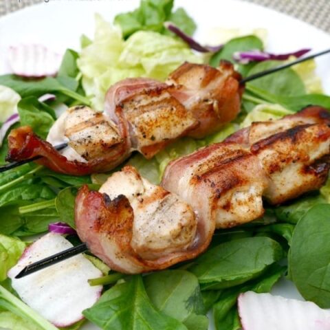 Chicken and Bacon Skewers on the Grill