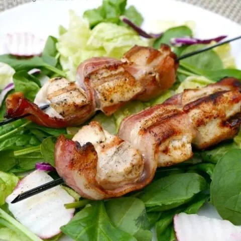 Chicken and Bacon Skewers on the Grill