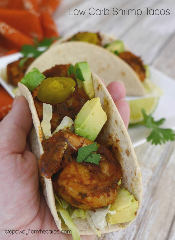 Low Carb Shrimp Tacos - an easy and delicious recipe using low carb tortillas!