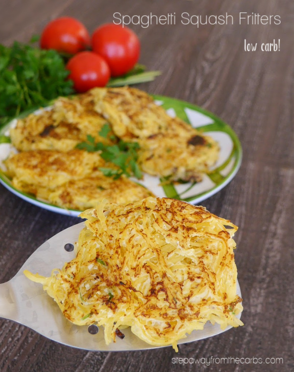 Spaghetti Squash Fritters - a delicious low carb side dish recipe!
