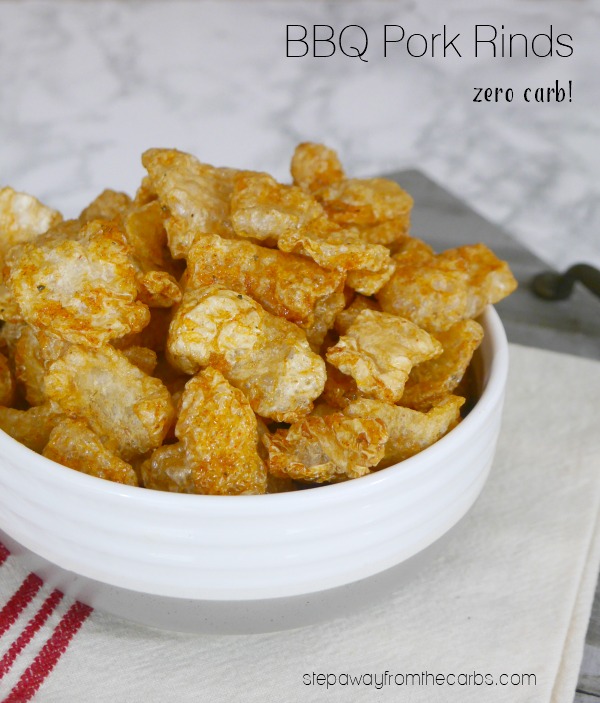 BBQ Pork Rinds - a zero carb tasty snack! Keto, sugar free, and LCHF recipe. 