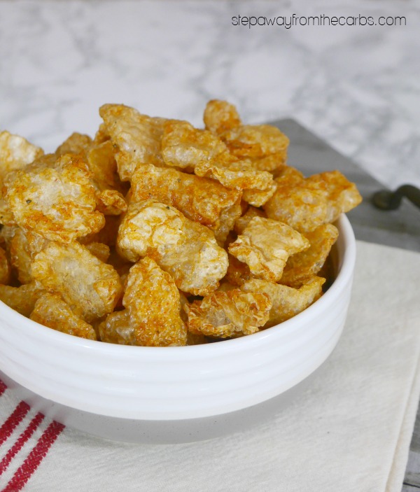 BBQ Pork Rinds - a zero carb tasty snack! Keto, sugar free, and LCHF recipe. 