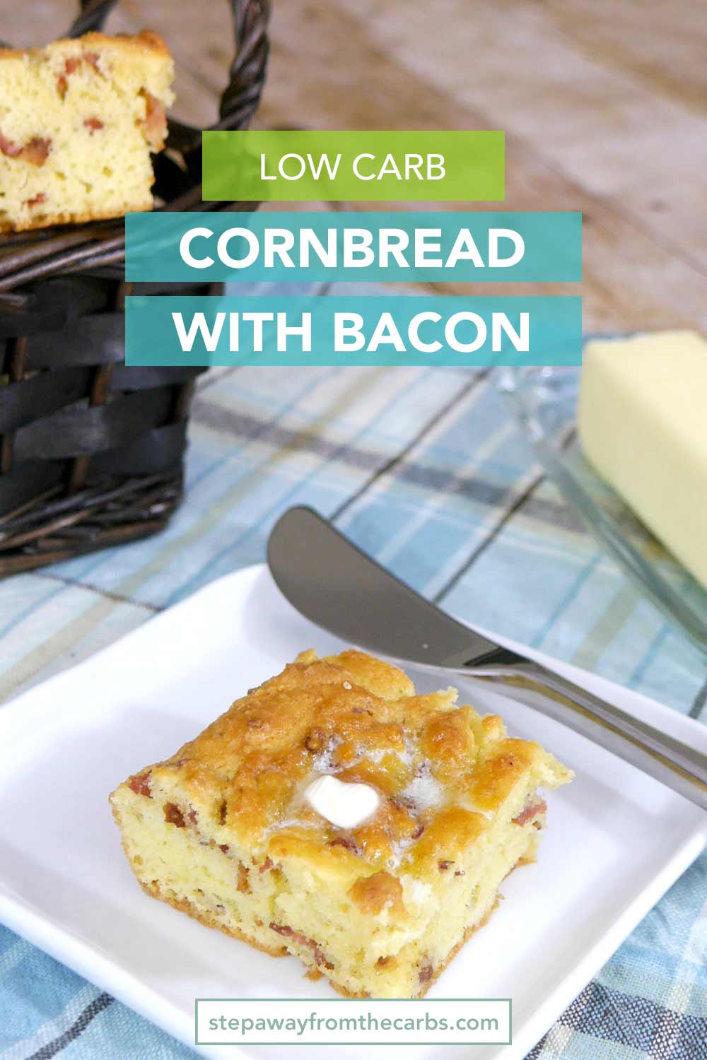 Low Carb Cornbread with Bacon - a low carb alternative to the traditional recipe