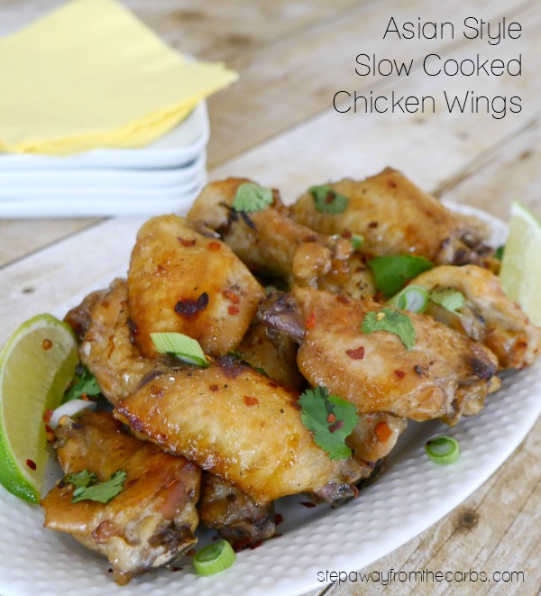 Asian Style Slow Cooked Chicken Wings - low carb and keto recipe