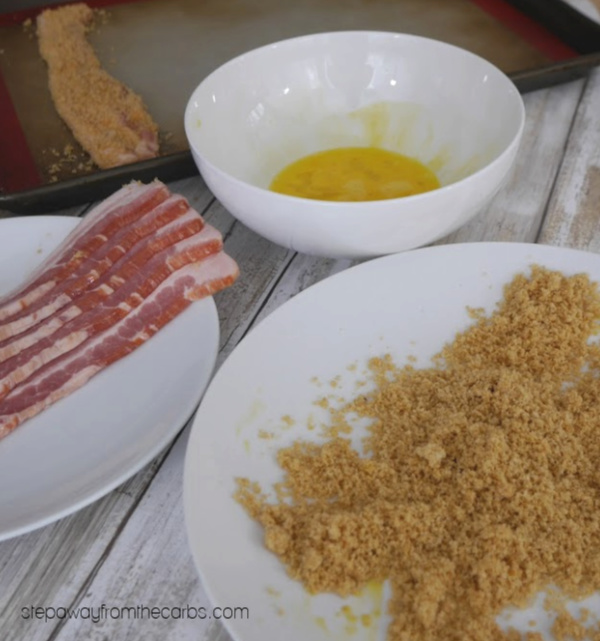 Pork Rind Crusted Bacon - zero carb, LCHF, keto, and gluten free snack!
