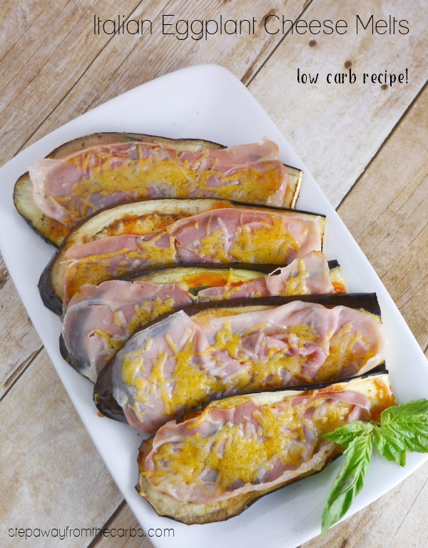 Italian Eggplant Cheese Melts - low carb and keto recipe for appetizer or lunch