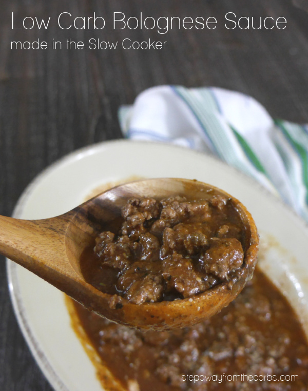 Low Carb Bolognese in the Slow Cooker - a lower carb version of the classic Italian sauce!