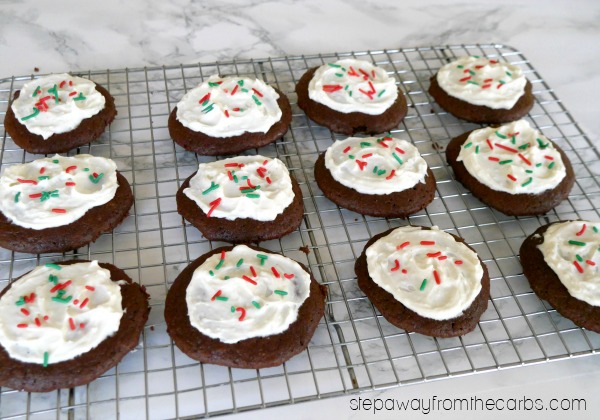 Low Carb Holiday Cookies - a fun festive treat! Gluten free and keto friendly recipe. 