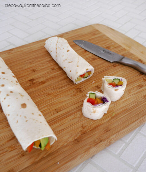 Low Carb Rainbow Veggie Wraps Step Away From The Carbs