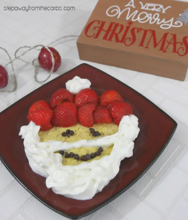 Low Carb Santa Pancake - fun festive food for the whole family! Gluten free and keto recipe.