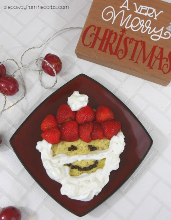 Low Carb Santa Pancake - fun festive food for the whole family! Gluten free and keto recipe.
