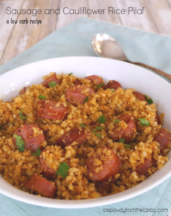 Sausage and Cauliflower Rice Pilaf - a delicious low carb and keto recipe