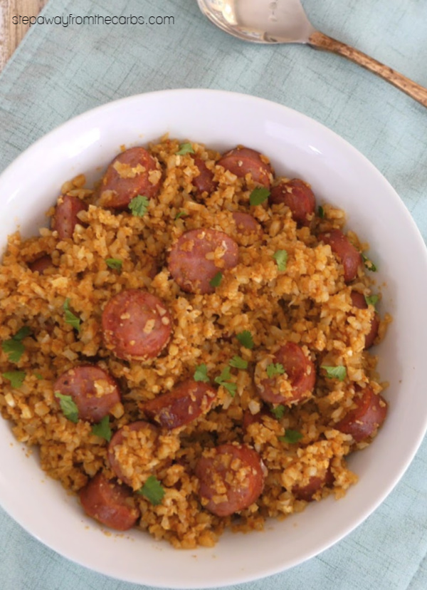 Sausage and Cauliflower Rice Pilaf - a delicious low carb and keto recipe