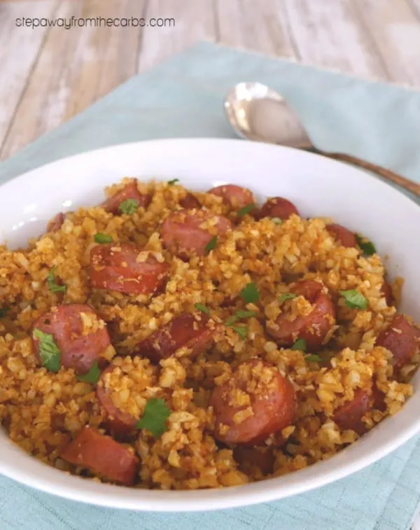 Sausage and Cauliflower Rice Pilaf - a delicious low carb and keto recipe