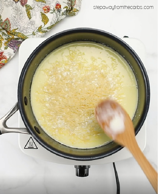 Decadent Low Carb Alfredo Sauce - three ingredients, LCHF and keto recipe with video tutorial.