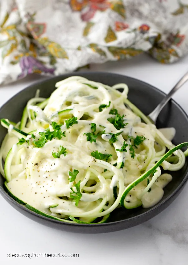 Decadent Low Carb Alfredo Sauce - three ingredients, LCHF and keto recipe with video tutorial.