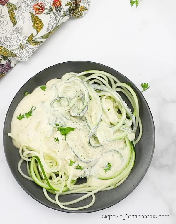 Decadent Low Carb Alfredo Sauce - three ingredients, LCHF and keto recipe with video tutorial.