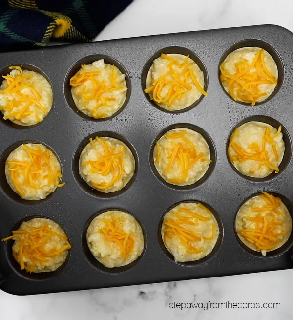 Low Carb Cauliflower Cheese Muffins - a gluten free and keto friendly snack or side dish!